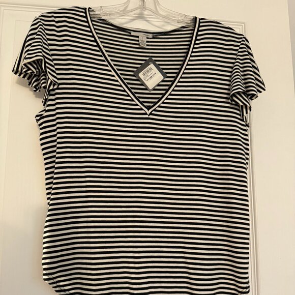 NWT Halogen Flutter Sleeve shirt, SP, blue - Picture 1 of 4